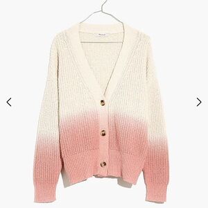 Madewell Dip-Dye Courtland Cardigan Sweater